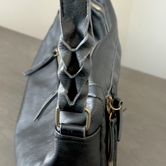 Black Faux Leather Crossbody Bag - Picture 8 of 12